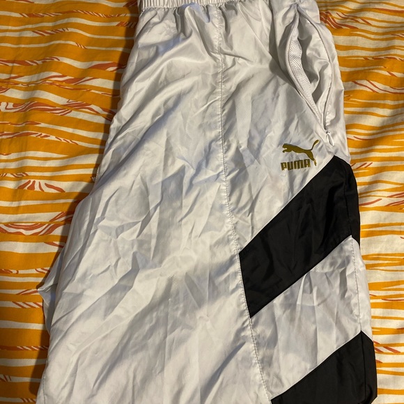 Puma Unity Collection Cuffed Track Pants - White & Black - Size “Men’s” Medium - Picture 7 of 8